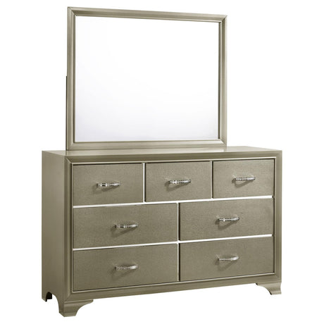 Beaumont 7-drawer Dresser with Mirror Champagne - 205293M - Luna Furniture