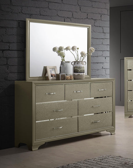 Beaumont 7-drawer Dresser with Mirror Champagne - 205293M - Luna Furniture