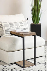 Beck Black and Antique Nutmeg C-Shape Snack Table from Coaster - Luna Furniture