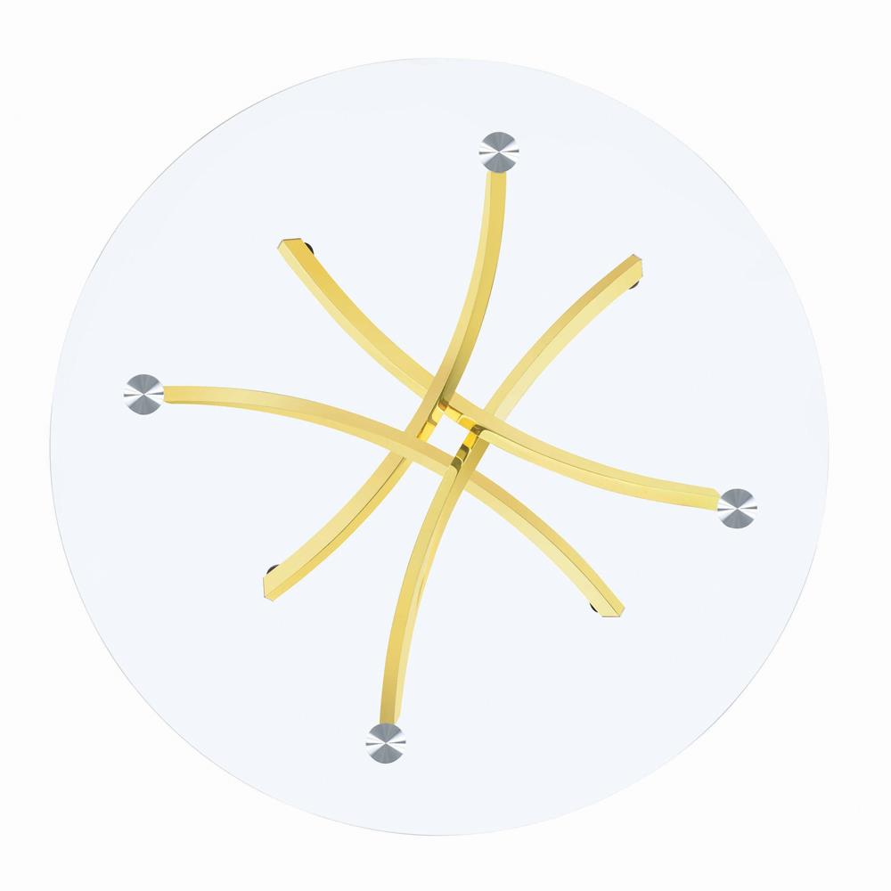 Beckham Brass and Clear Round Dining Table from Coaster - Luna Furniture