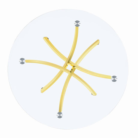 Beckham Brass and Clear Round Dining Table from Coaster - Luna Furniture