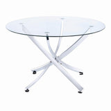Beckham Chrome and Clear Round Dining Table from Coaster - Luna Furniture