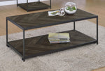 Beckley Chevron Coffee Table Rustic Grey Herringbone - 708168 - Luna Furniture