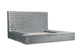 Prague Gray Velvet King Upholstered Storage Platform Bed from Homelegance - Luna Furniture