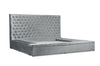 Prague Gray Velvet King Upholstered Storage Platform Bed