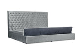 Prague Gray Velvet King Upholstered Storage Platform Bed from Homelegance - Luna Furniture