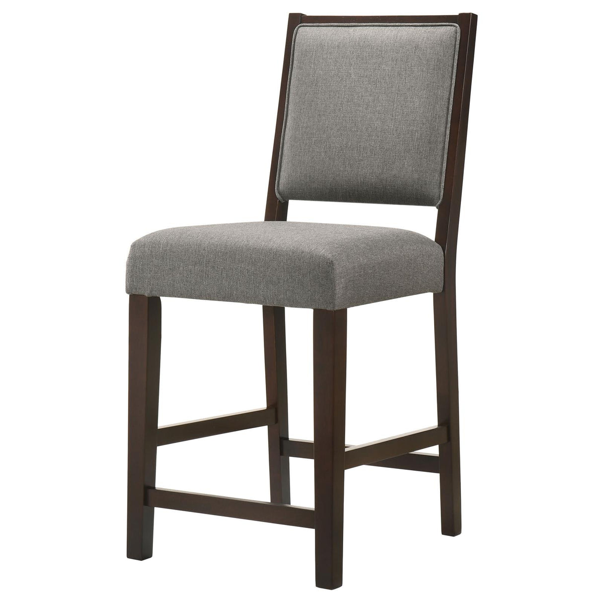 Bedford Upholstered Open Back Counter Height Stools with Footrest (Set of 2) Grey and Espresso - 183471 - Luna Furniture