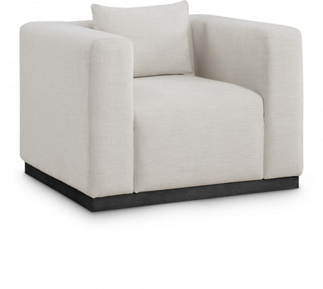 Beige Alfie Linen Textured Fabic Living Room Chair - 642Beige-C - Luna Furniture