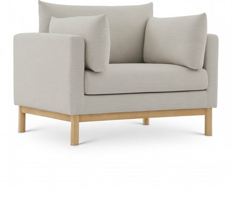 Beige Langham Linen Textured Fabric Chair - 157Beige-C - Luna Furniture