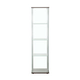 Bellatrix Cappuccino and Clear Rectangular 4-Shelf Curio Cabinet from Coaster - Luna Furniture
