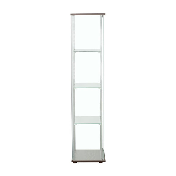 Bellatrix Rectangular 4-shelf Curio Cabinet Cappuccino and Clear - 950172 - Luna Furniture