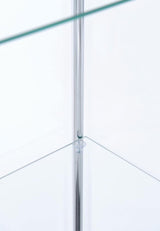 Bellatrix White and Clear Rectangular 4-Shelf Curio Cabinet from Coaster - Luna Furniture