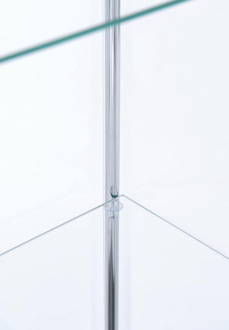 Bellatrix White and Clear Rectangular 4-Shelf Curio Cabinet from Coaster - Luna Furniture