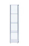 Bellatrix Rectangular 4-shelf Curio Cabinet White and Clear - 951072 - Luna Furniture