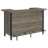 Bellemore Gray Driftwood and Black Bar Unit with Footrest from Coaster - Luna Furniture
