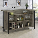 Bellemore Gray Driftwood and Black Bar Unit with Footrest from Coaster - Luna Furniture