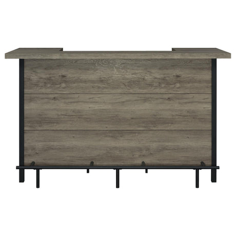 Bellemore Gray Driftwood and Black Bar Unit with Footrest from Coaster - Luna Furniture