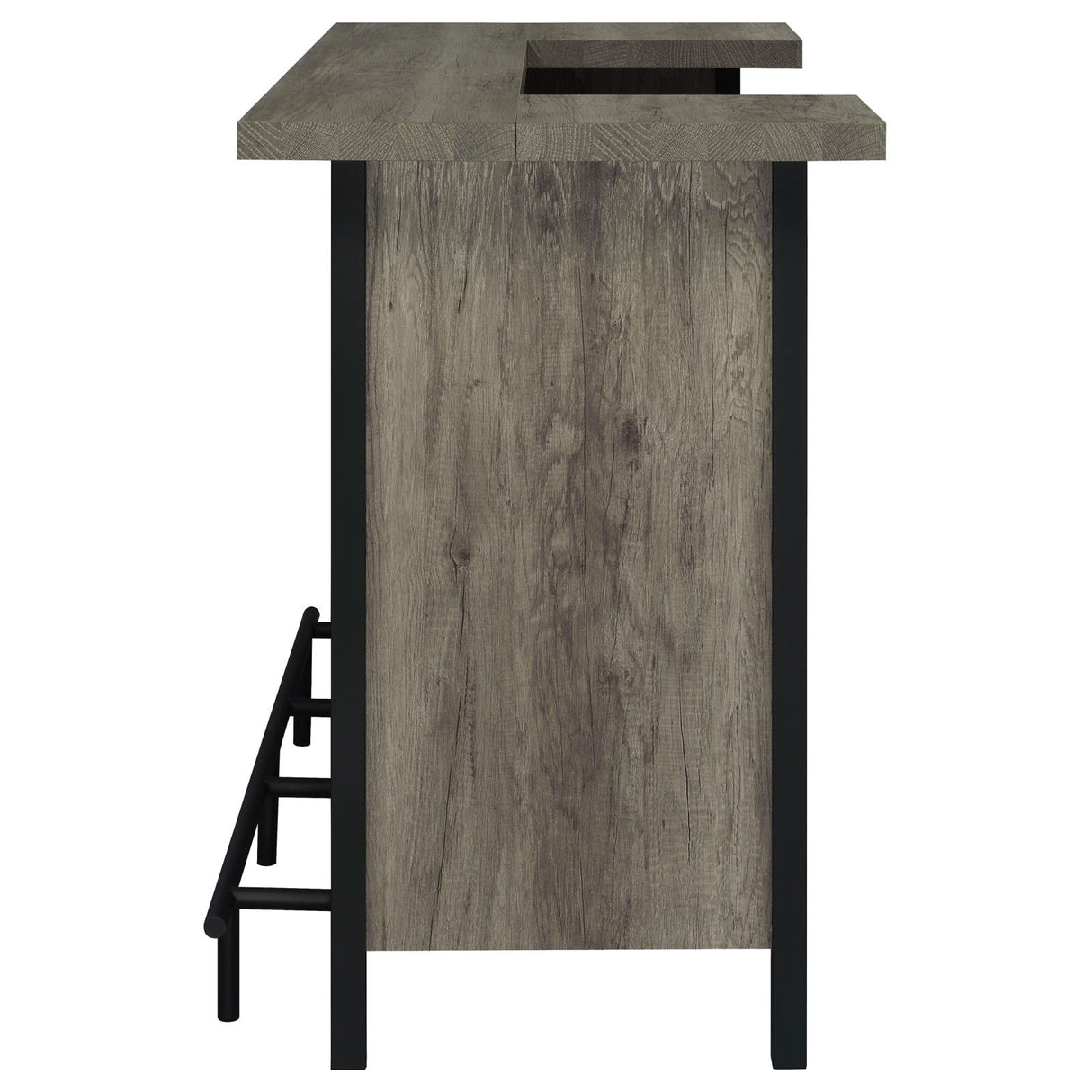 Bellemore Gray Driftwood and Black Bar Unit with Footrest from Coaster - Luna Furniture