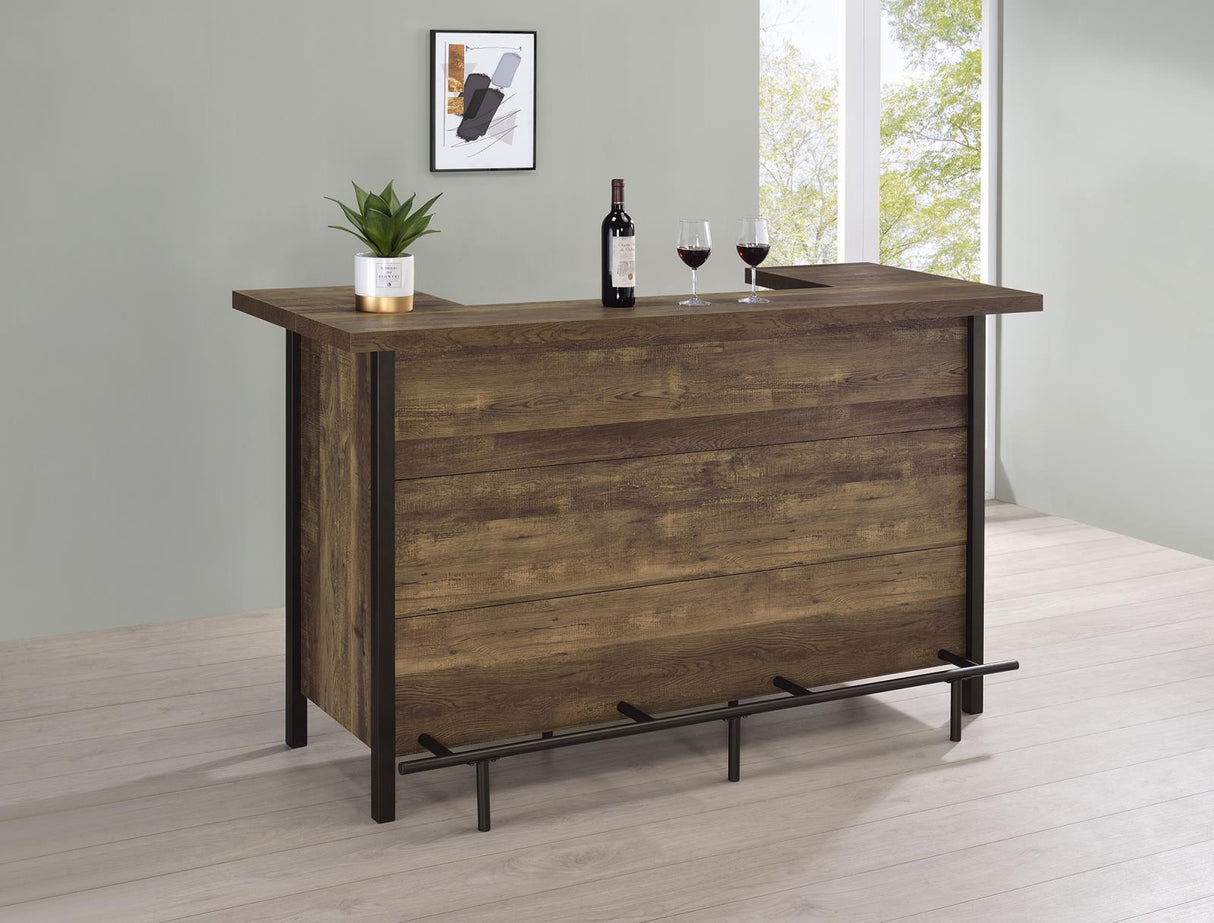 Bellemore Rectangular Storage Bar Unit Rustic Oak - 182104 - Luna Furniture