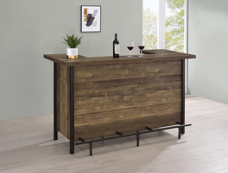 Bellemore Rustic Oak Rectangular Storage Bar Unit from Coaster - Luna Furniture