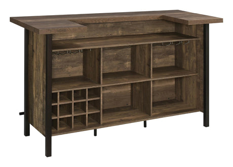Bellemore Rustic Oak Rectangular Storage Bar Unit from Coaster - Luna Furniture