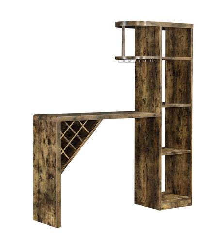 Belvedere 5-shelf Bar Table Storage Antique Nutmeg - 182127 - Luna Furniture