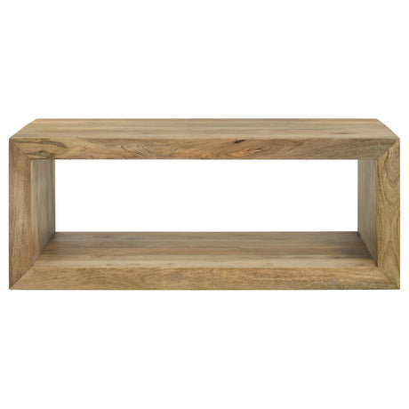 Benton Natural Rectangular Solid Wood Coffee Table from Coaster - Luna Furniture