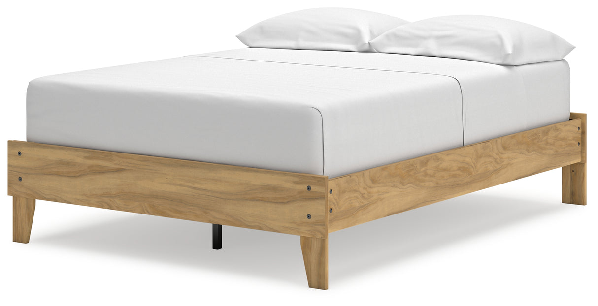 Bermacy Light Brown Full Platform Base Bed from Ashley - Luna Furniture