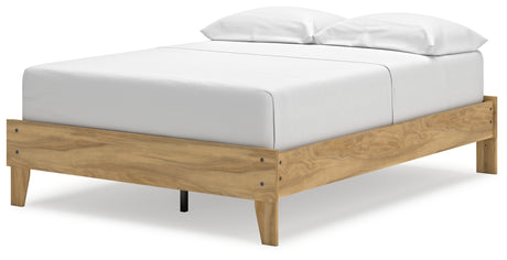 Bermacy Light Brown Full Platform Base Bed from Ashley - Luna Furniture