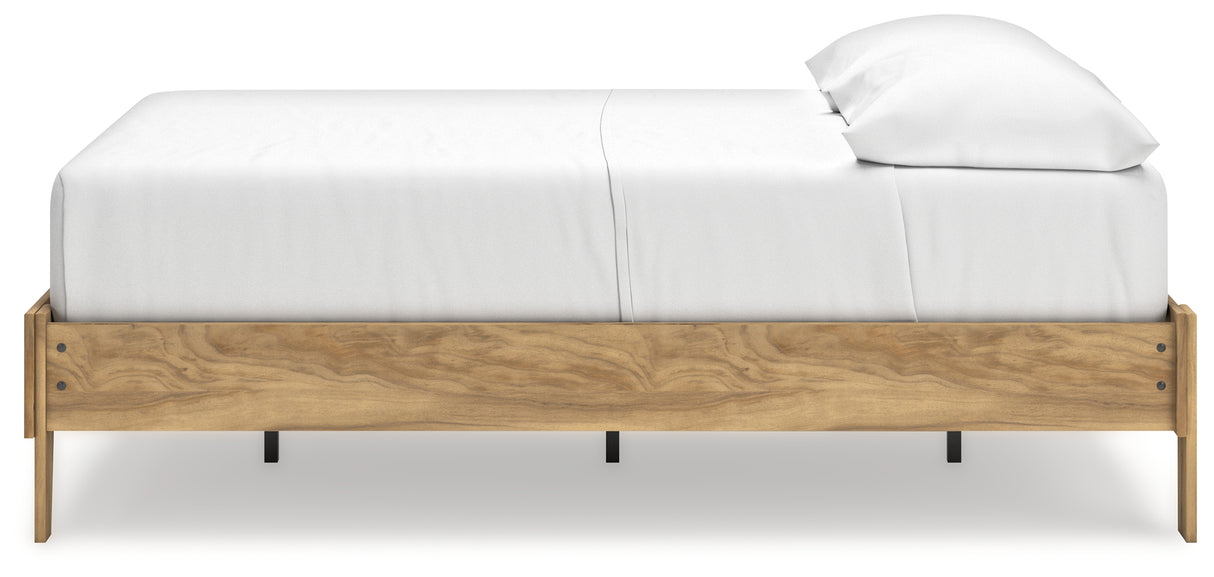 Bermacy Light Brown Full Platform Base Bed from Ashley - Luna Furniture