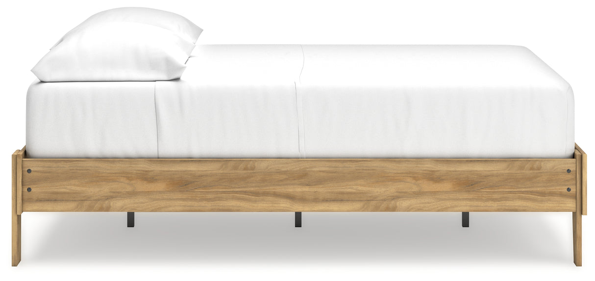 Bermacy Light Brown Full Platform Base Bed from Ashley - Luna Furniture
