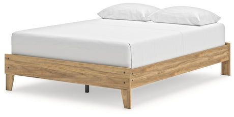 Bermacy Light Brown Queen Platform Base Bed from Ashley - Luna Furniture
