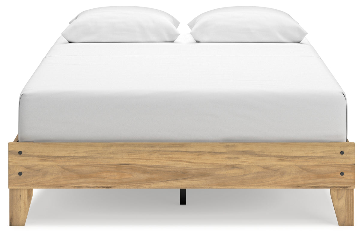 Bermacy Light Brown Queen Platform Base Bed from Ashley - Luna Furniture