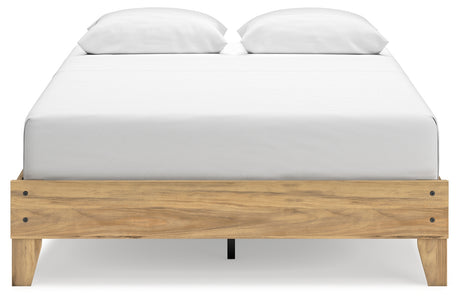 Bermacy Light Brown Queen Platform Base Bed from Ashley - Luna Furniture
