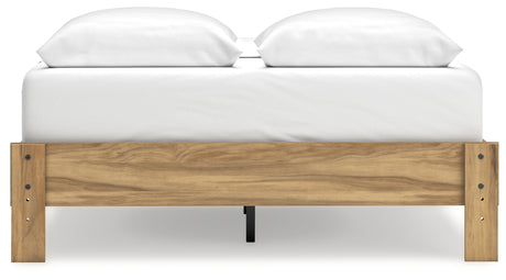 Bermacy Light Brown Queen Platform Base Bed from Ashley - Luna Furniture