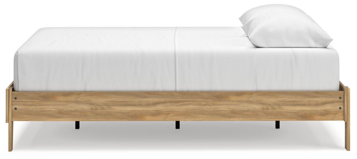 Bermacy Light Brown Queen Platform Base Bed from Ashley - Luna Furniture