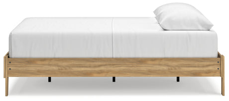 Bermacy Light Brown Queen Platform Base Bed from Ashley - Luna Furniture