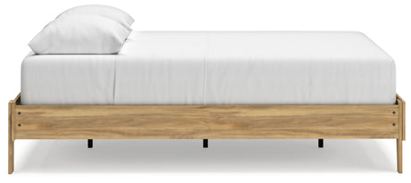 Bermacy Light Brown Queen Platform Base Bed from Ashley - Luna Furniture