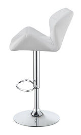 Berrington Adjustable Bar Stools Chrome and White (Set of 2) - 100424 - Luna Furniture