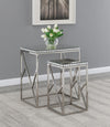 Betsy 2-piece Mirror Top Nesting Tables Silver - 930226 - Luna Furniture