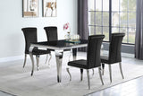 Betty Black and Chrome Upholstered Side Chairs, Set of 4 from Coaster - Luna Furniture