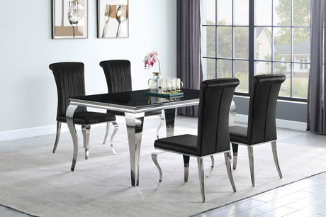 Betty Black and Chrome Upholstered Side Chairs, Set of 4 from Coaster - Luna Furniture