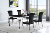 Betty Black and Chrome Upholstered Side Chairs, Set of 4 from Coaster - Luna Furniture