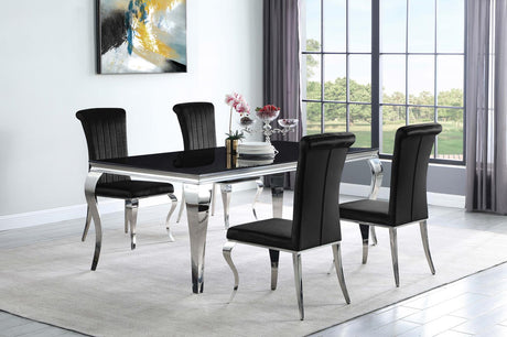 Betty Black and Chrome Upholstered Side Chairs, Set of 4 from Coaster - Luna Furniture