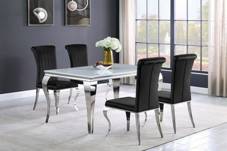 Betty Black and Chrome Upholstered Side Chairs, Set of 4 from Coaster - Luna Furniture