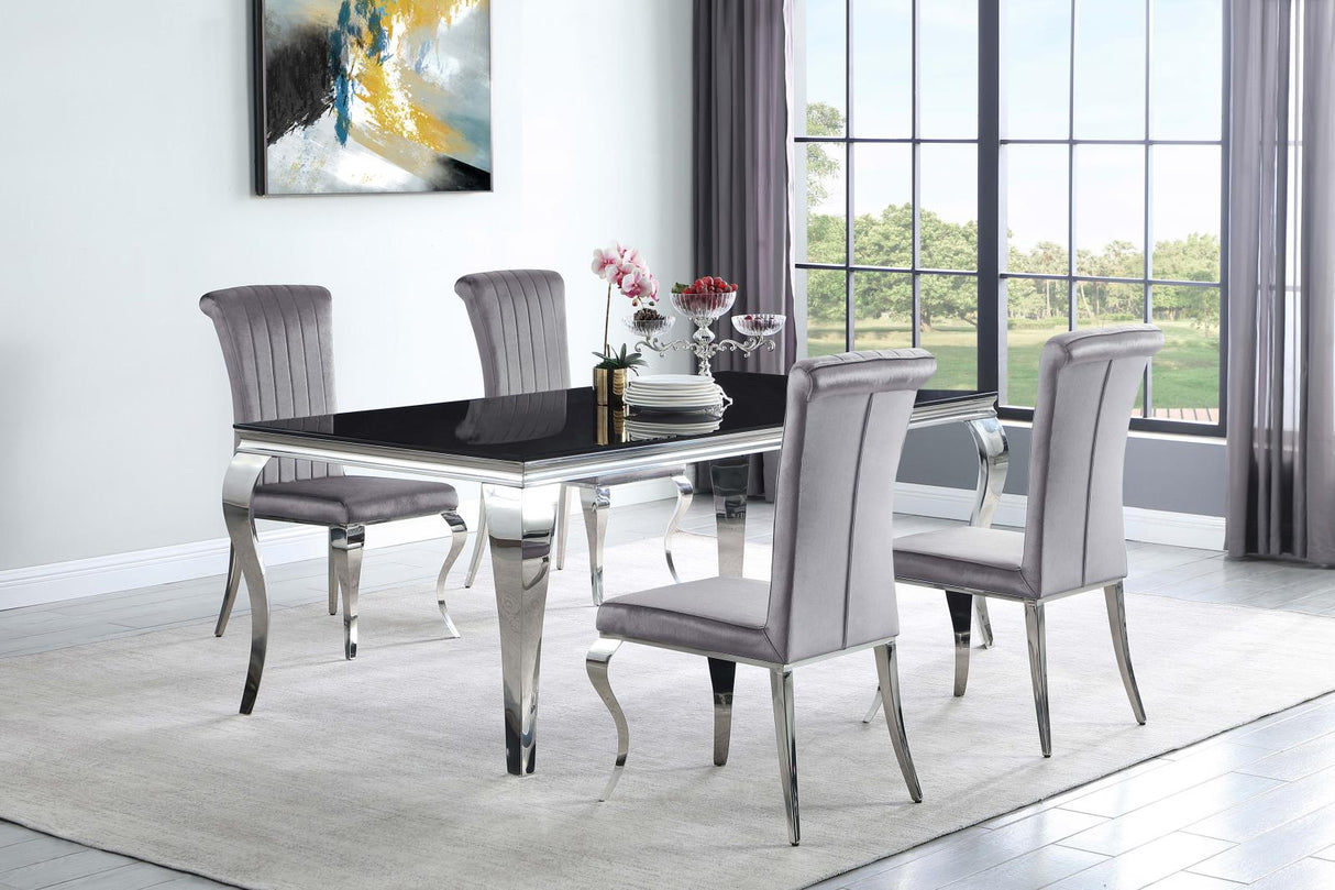 Betty Gray and Chrome Upholstered Side Chairs, Set of 4 from Coaster - Luna Furniture