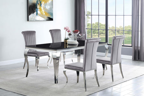 Betty Gray and Chrome Upholstered Side Chairs, Set of 4 from Coaster - Luna Furniture