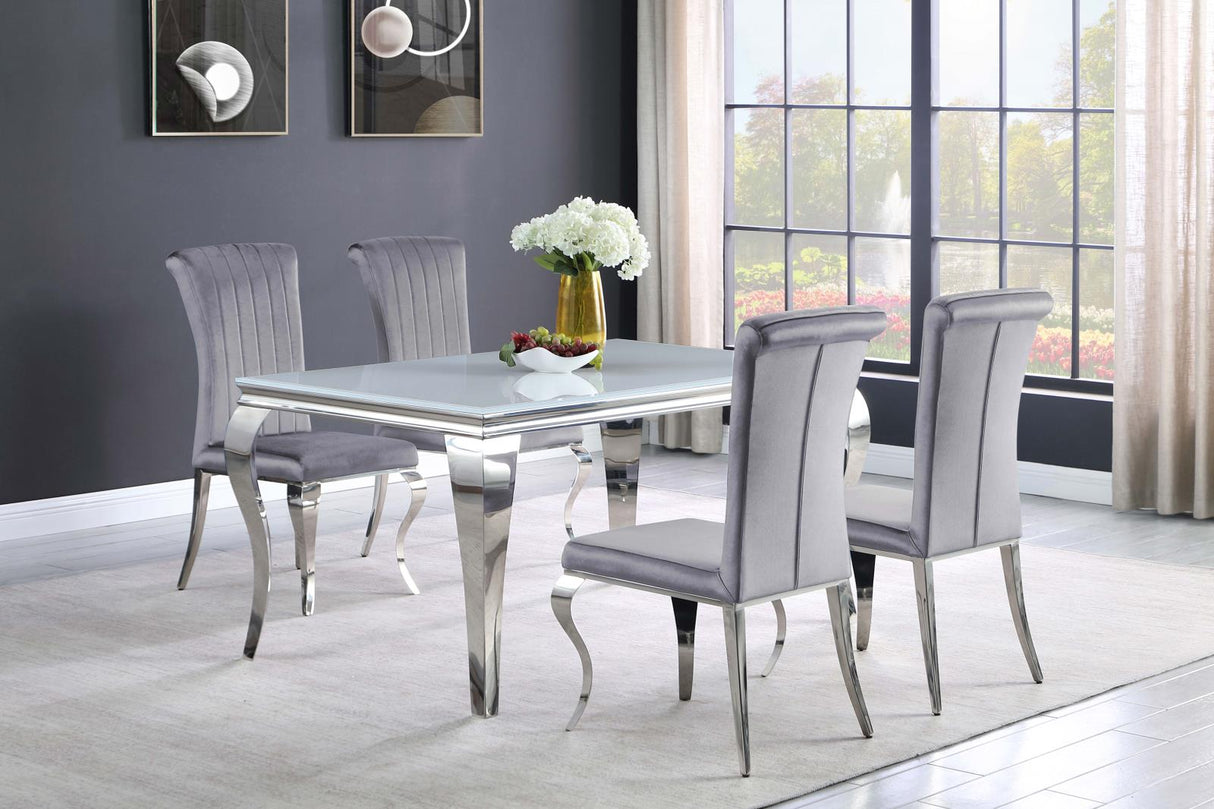 Betty Gray and Chrome Upholstered Side Chairs, Set of 4 from Coaster - Luna Furniture