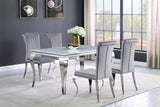 Betty Gray and Chrome Upholstered Side Chairs, Set of 4 from Coaster - Luna Furniture