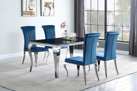 Betty Upholstered Side Chairs Teal and Chrome (Set of 4) - 105076 - Luna Furniture
